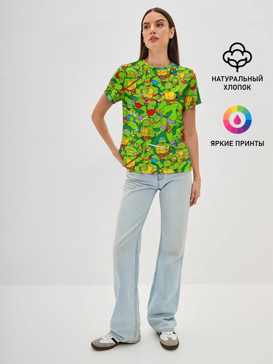 Женская базовая футболка / Черепашки - ниндзя