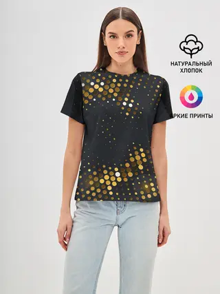 Женская базовая футболка / black gold