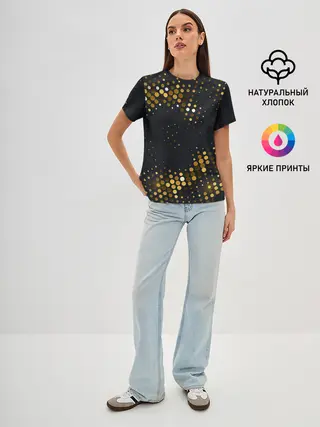 Женская базовая футболка / black gold