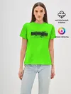 Женская базовая футболка / Гранж зеленый