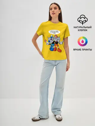 Женская базовая футболка / Побитые кружки