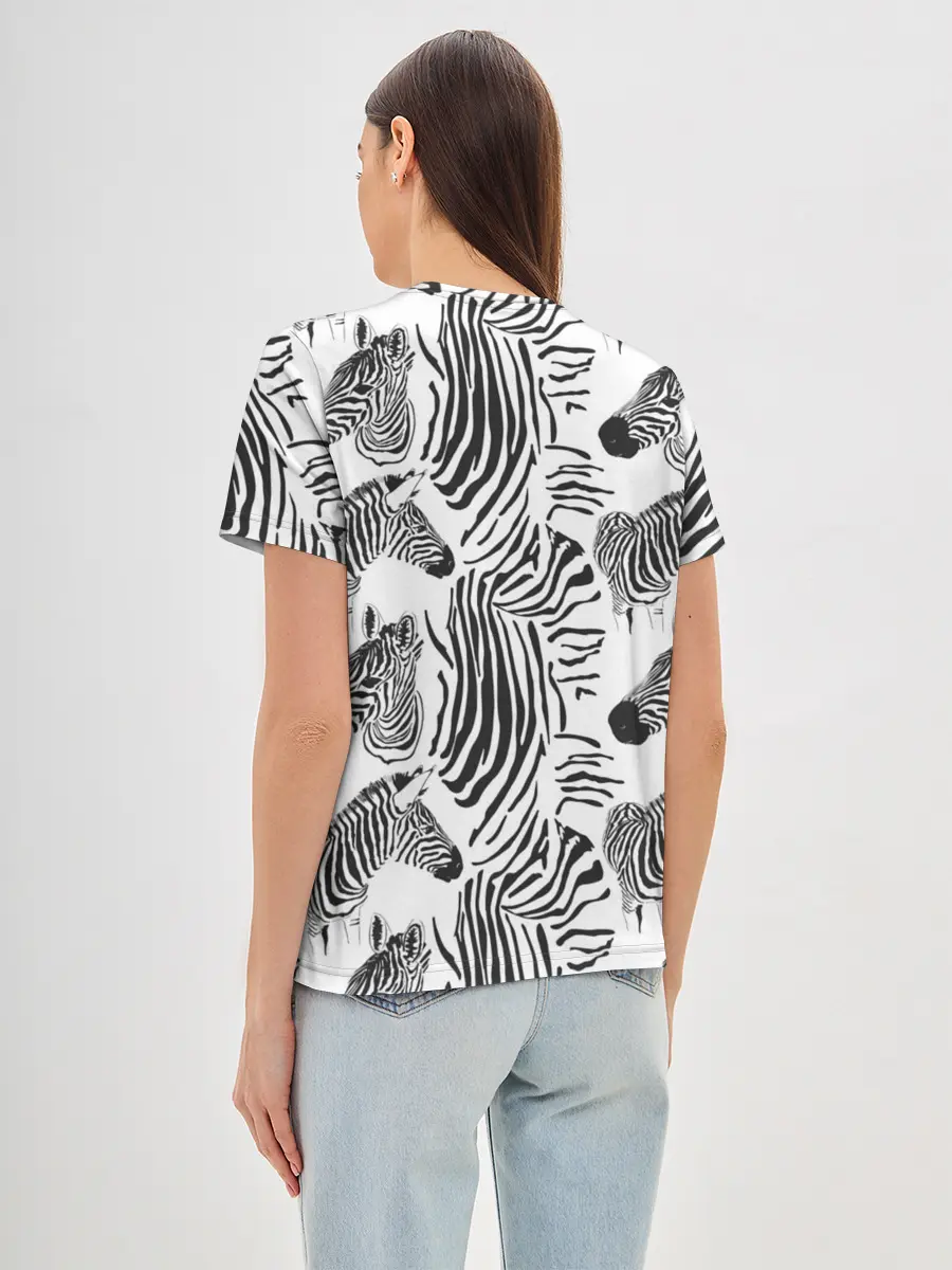 Женская базовая футболка / Зебра