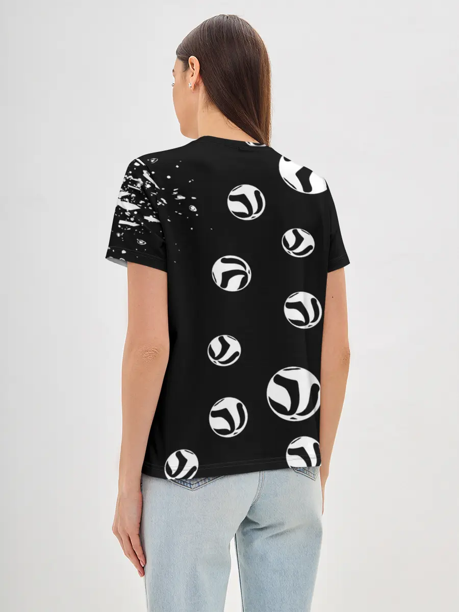 Женская базовая футболка / Старшая Некома коты Haikyuu!!