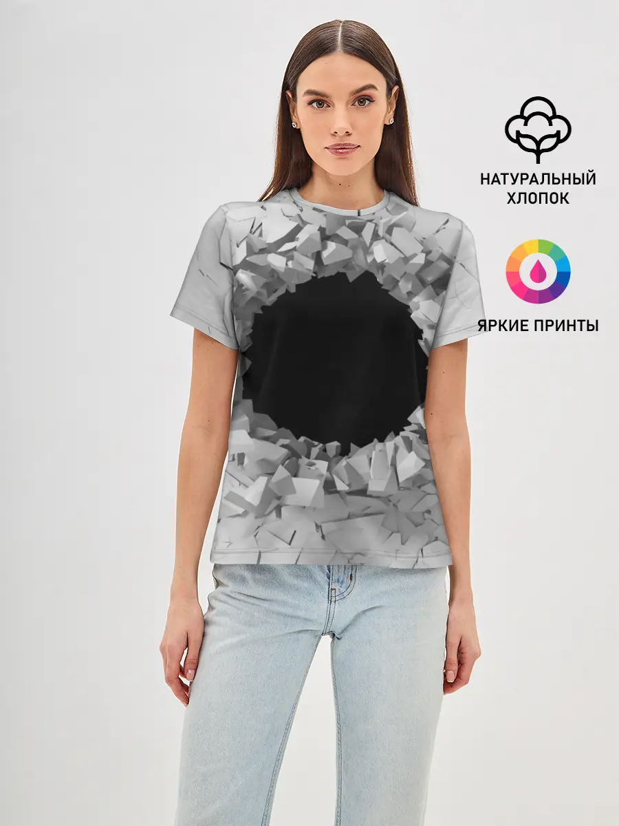 Женская базовая футболка / Сквозная дыра