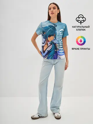 Женская базовая футболка / Геншин импакт: Кэйа