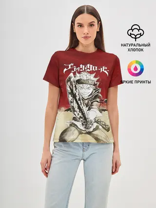 Женская базовая футболка / Аста с мечом Чёрный клевер