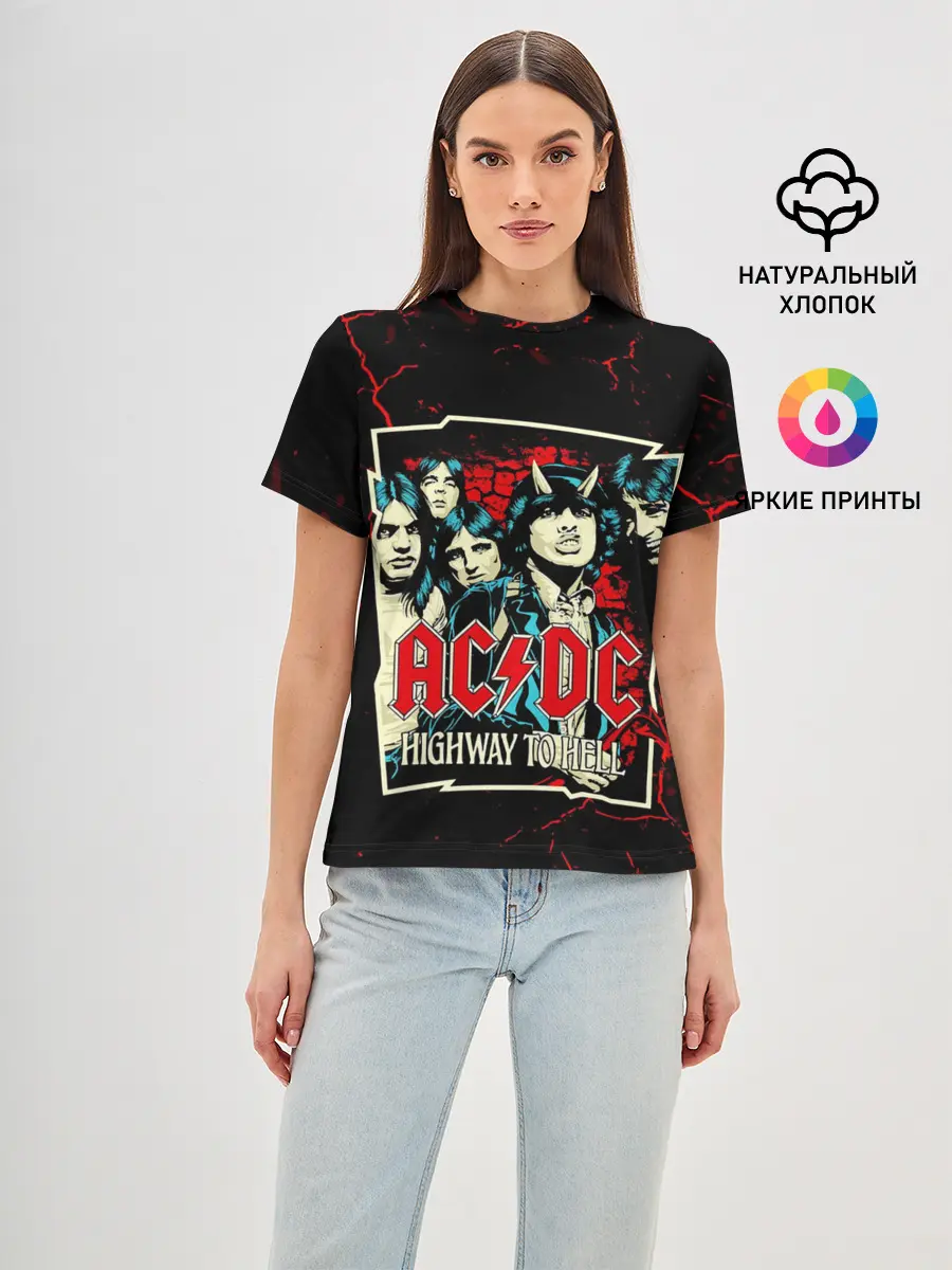 Женская базовая футболка / AC DC HIGHWAY TO HELL