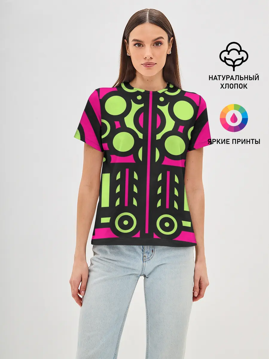 Женская базовая футболка / Киберпанк механизмы