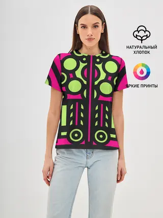 Женская базовая футболка / Киберпанк механизмы