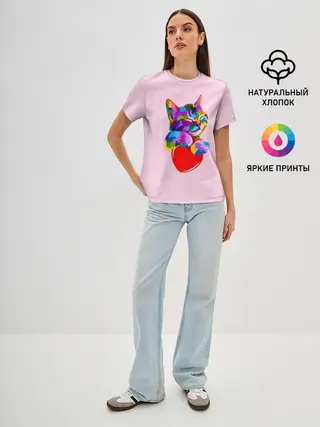 Женская базовая футболка / Кот