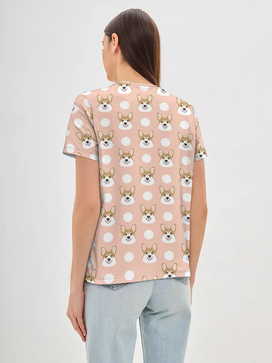 Женская базовая футболка / Звери | Корги