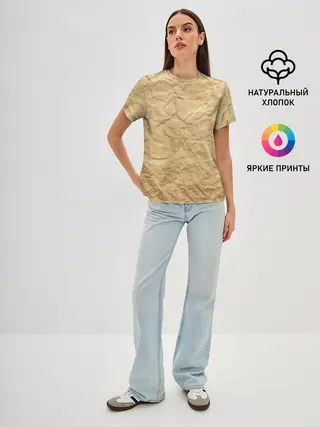 Женская базовая футболка / БУМАЖНАЯ ТЕКСТУРА