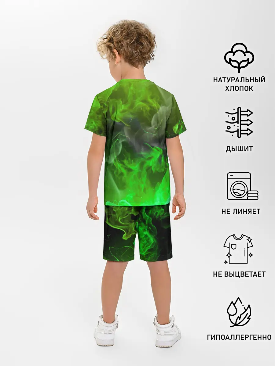 Детская пижама с шортами / ЗЕЛЁНЫЙ ОГОНЬ