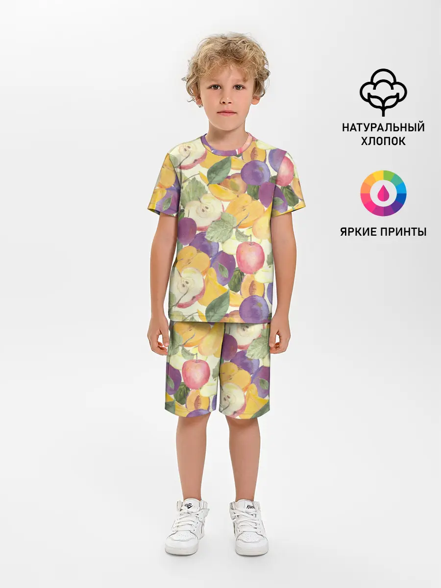 Детская пижама с шортами / Фрукты. Фруктовый сад