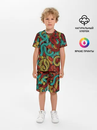 Детская пижама с шортами / Кетцалькоатли