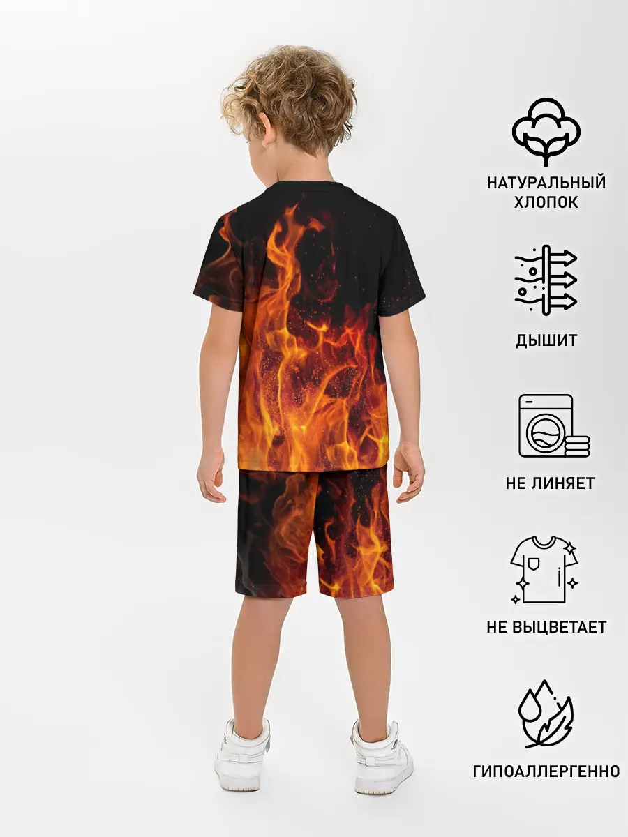 Детская пижама с шортами / Огонь