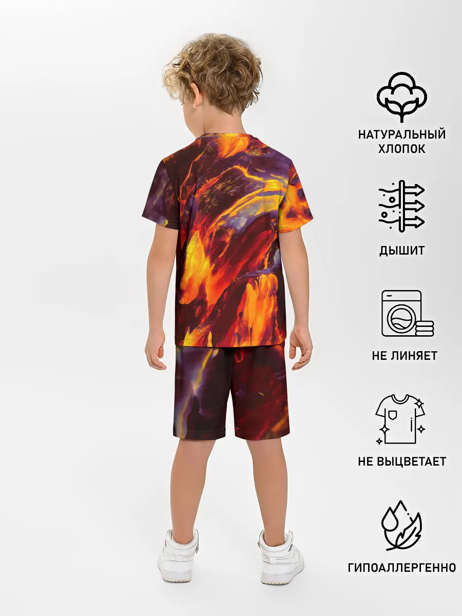 Детская пижама с шортами / ОГНЕННЫЙ ГРАНЖ | FIRE GRUNGE