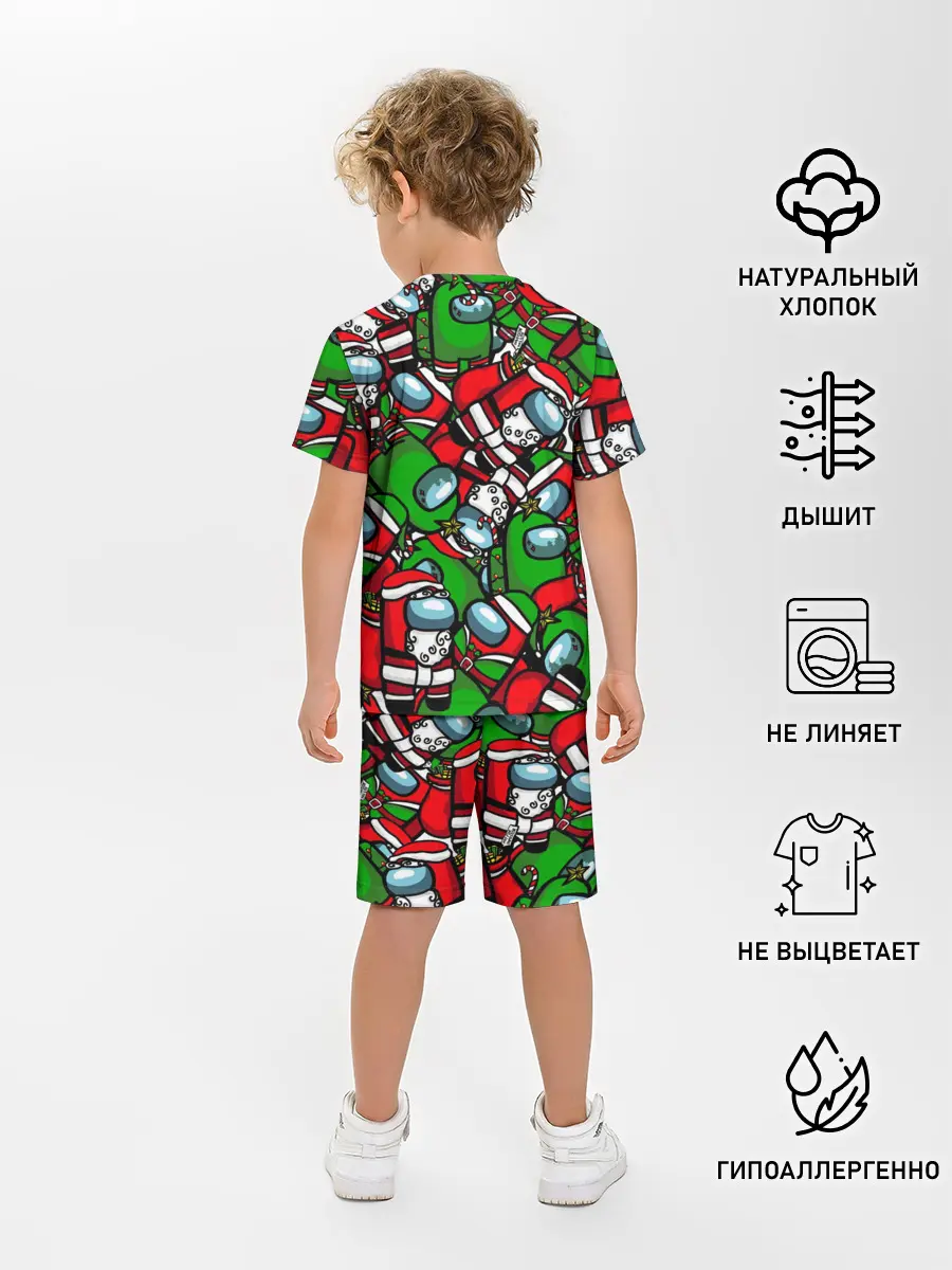 Детская пижама с шортами / НОВОГОДНИЙ AMONG US