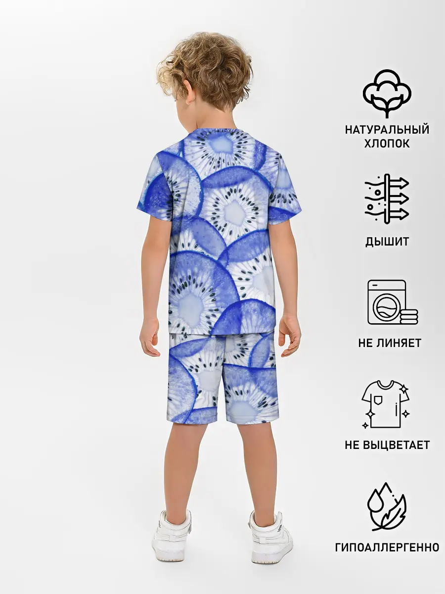 Детская пижама с шортами / Синий Киви