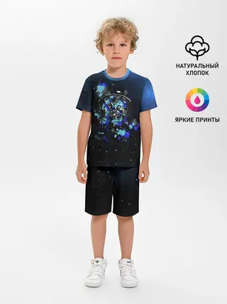 Детская пижама с шортами / Космический кот