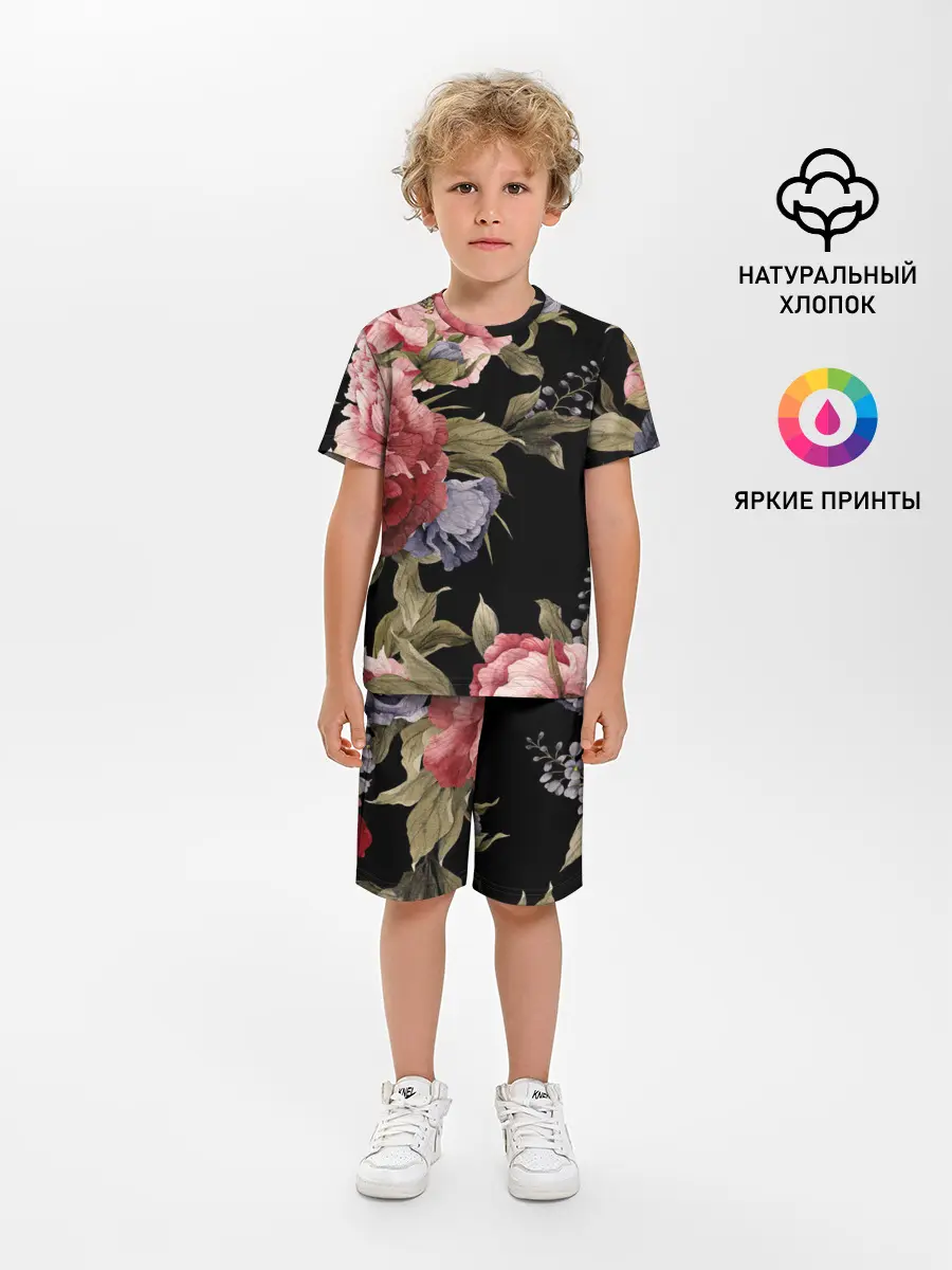Детская пижама с шортами / Цветы