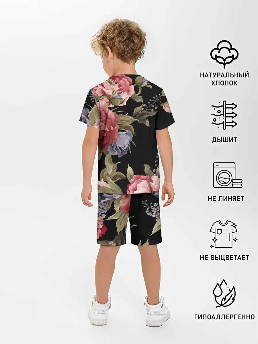 Детская пижама с шортами / Цветы