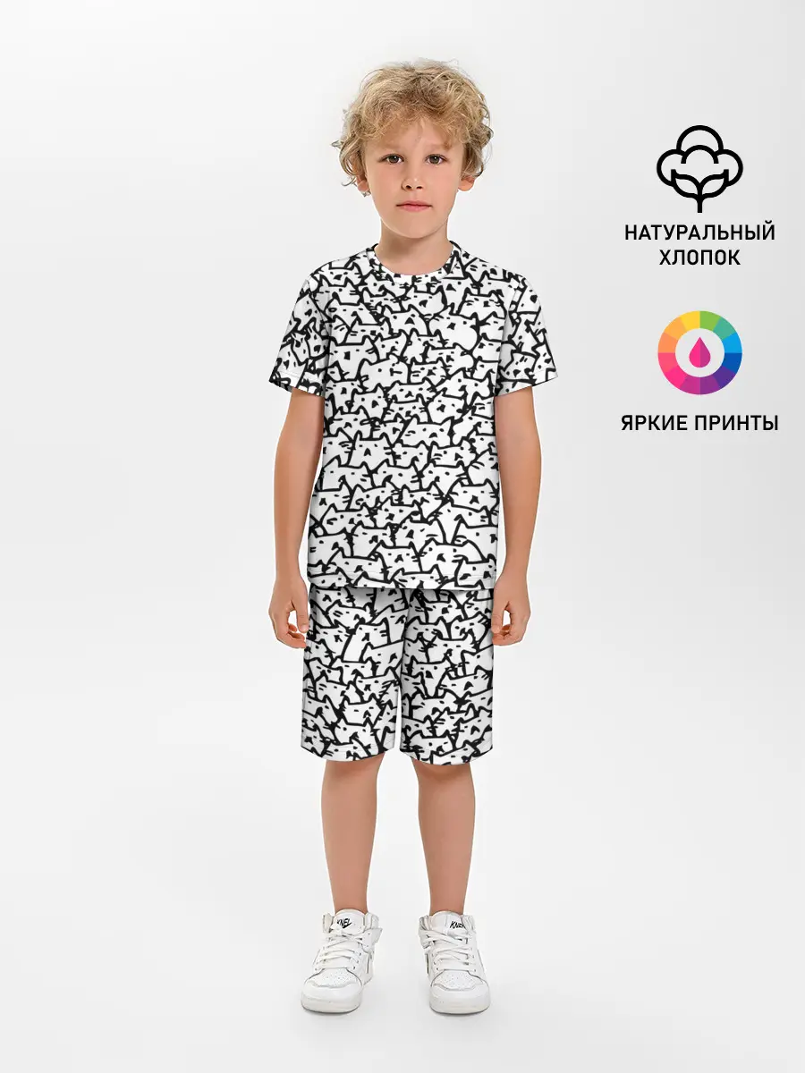 Детская пижама с шортами / Котики