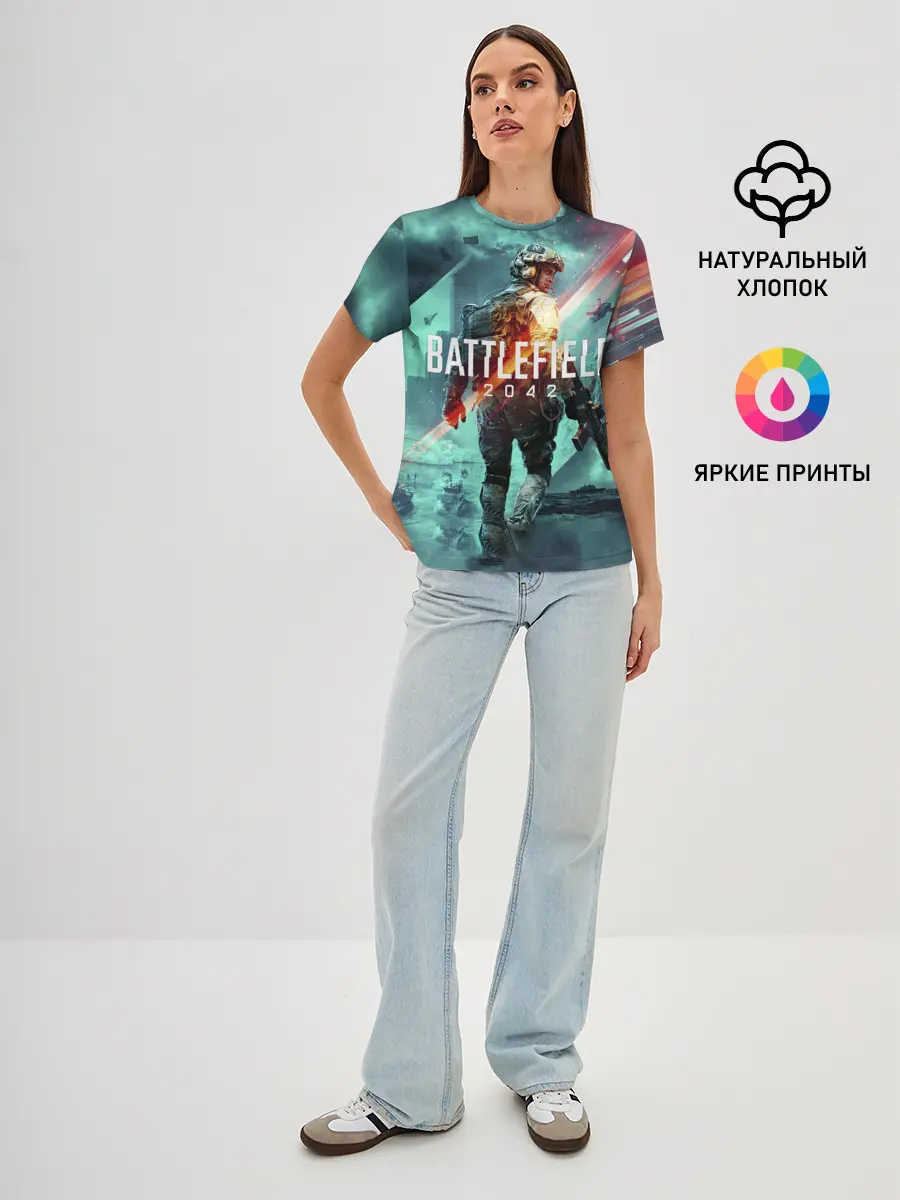 Женская базовая футболка / Баттлфилд 2042