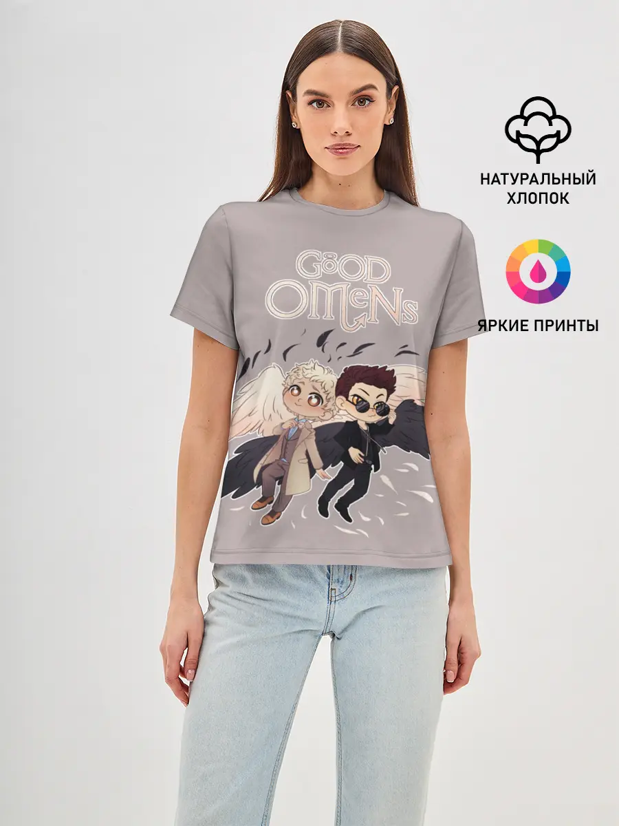 Женская базовая футболка / Good Omens