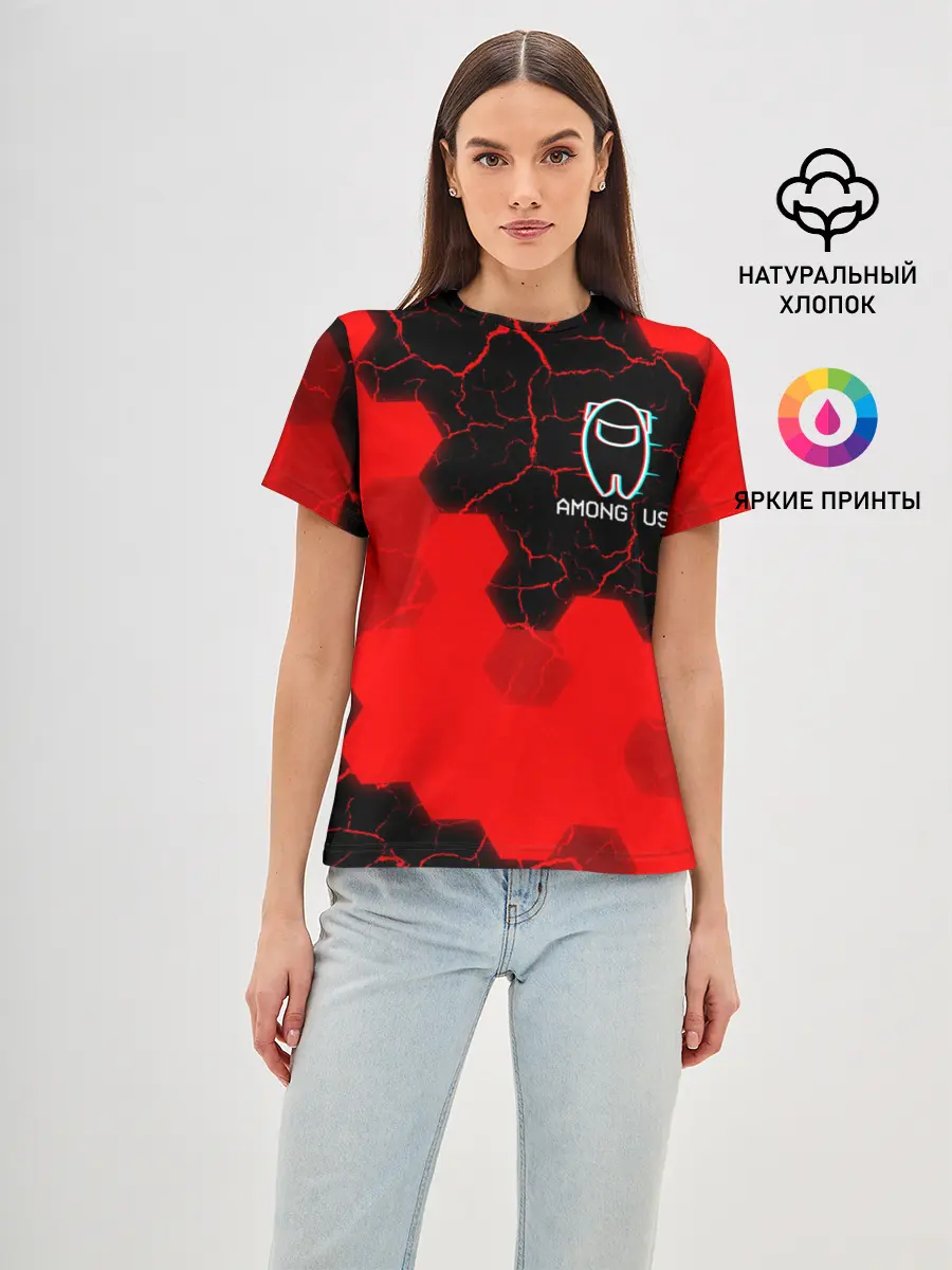 Женская базовая футболка / AMONG US / АМОНГ АС