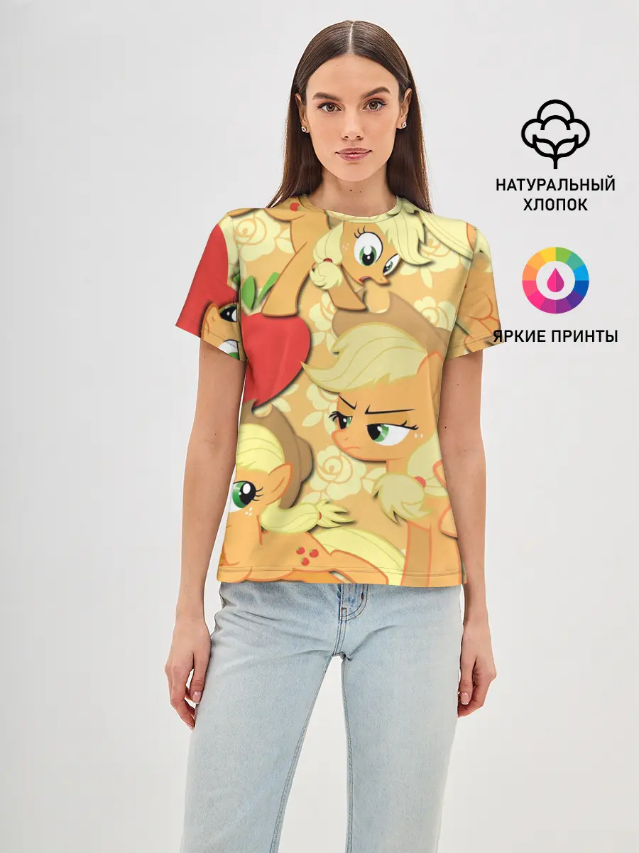 Женская базовая футболка / Applejack pattern