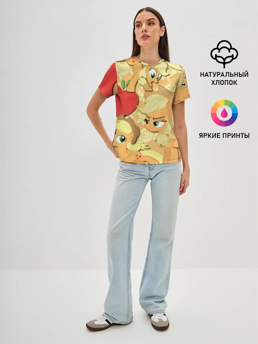 Женская базовая футболка / Applejack pattern