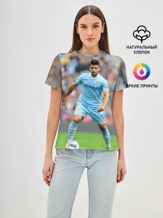 Женская базовая футболка / Серхио Агуэро