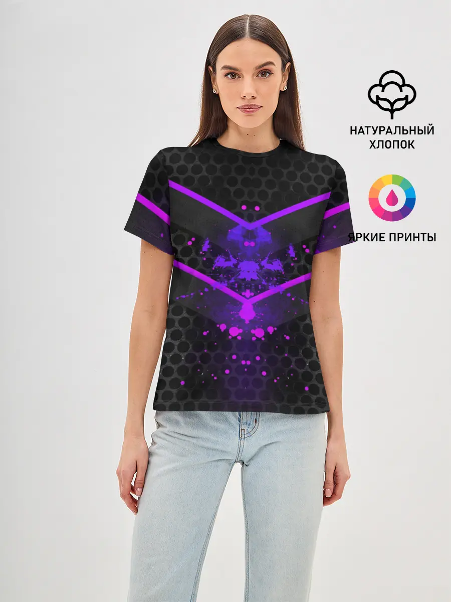 Женская базовая футболка / Ултрофиолеовый угол 3D