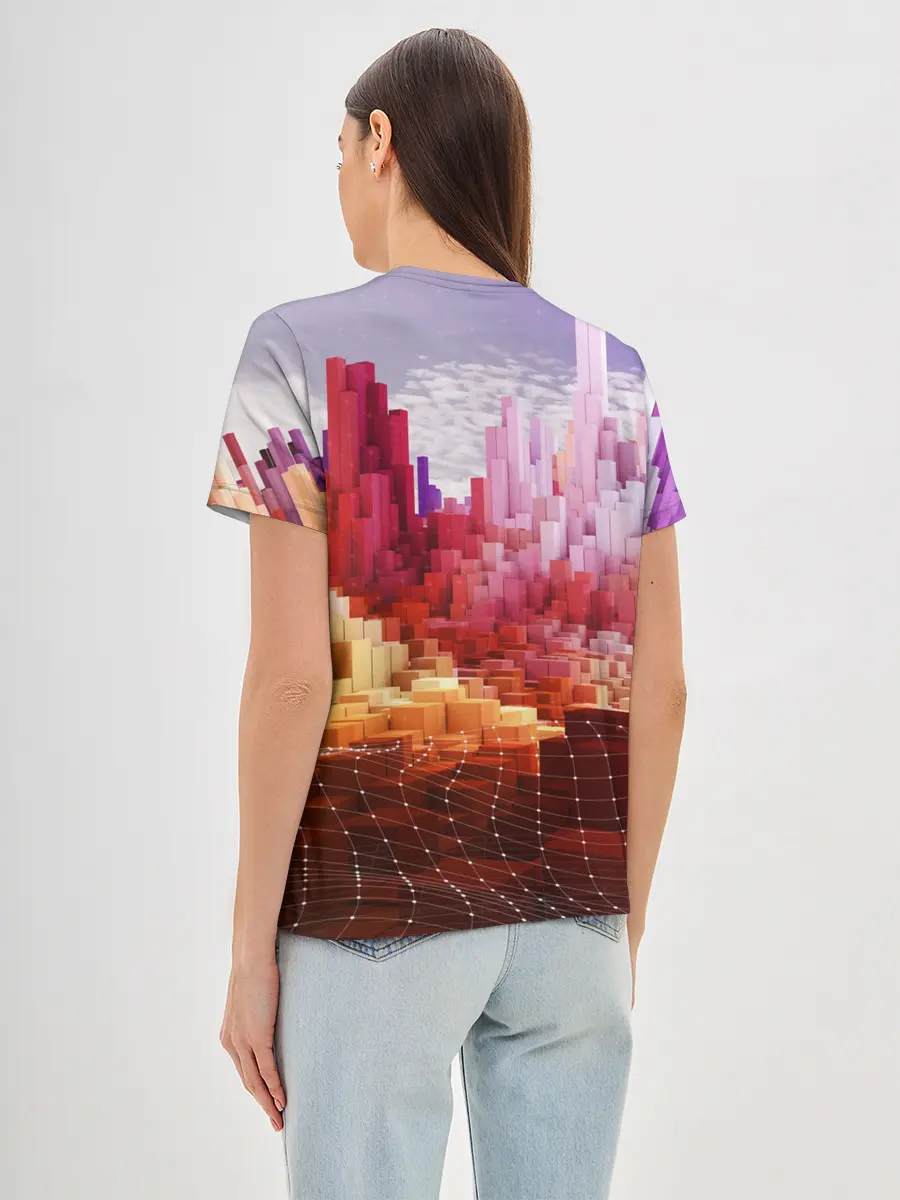 Женская базовая футболка / Симуляция города
