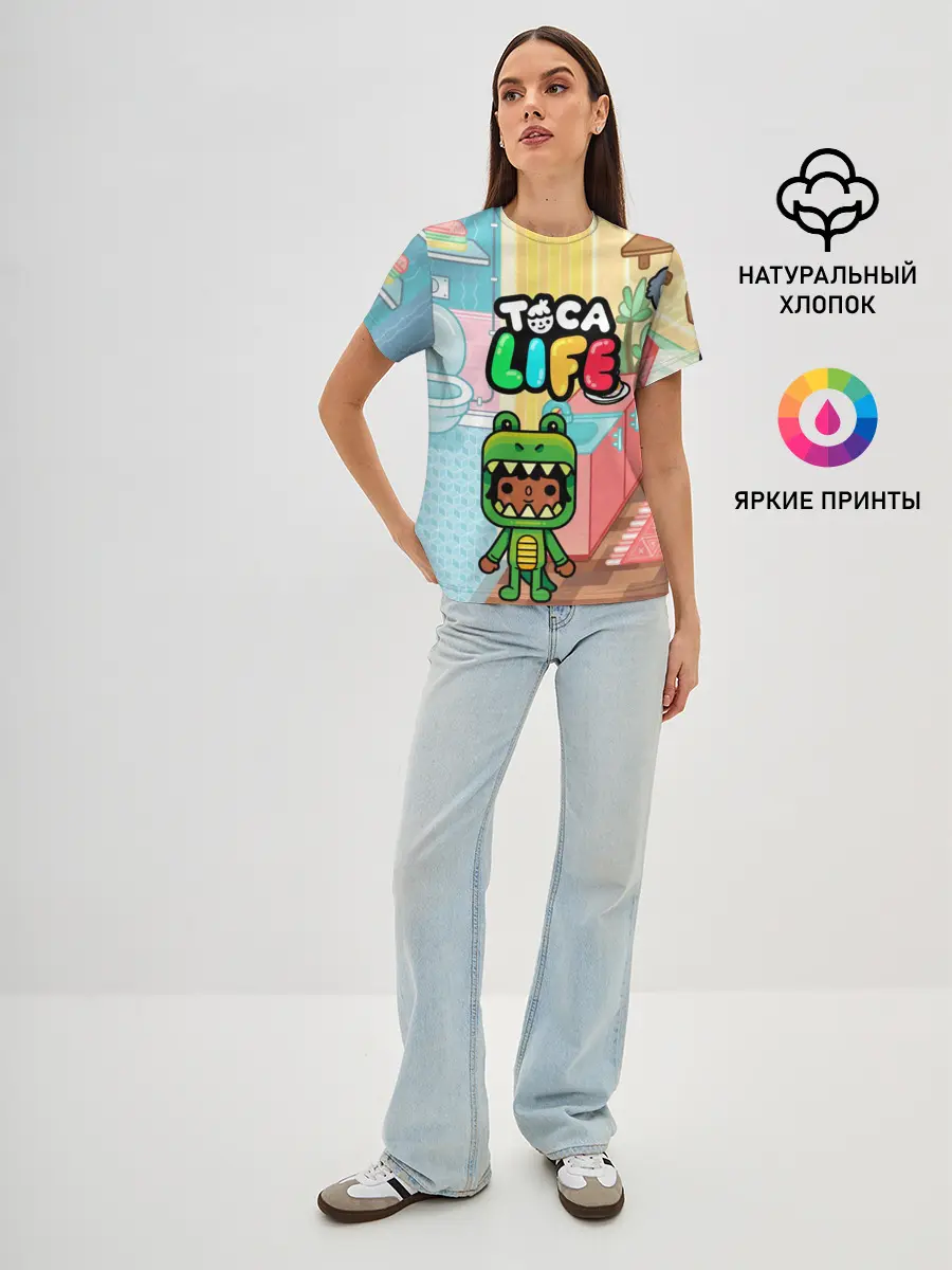Женская базовая футболка / Toca Boca | Тока бока костюм крокодила
