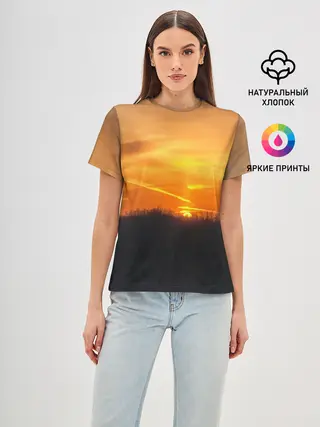Женская базовая футболка / Закат