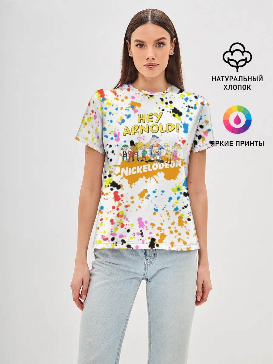 Женская базовая футболка / Эй, Арнольд!