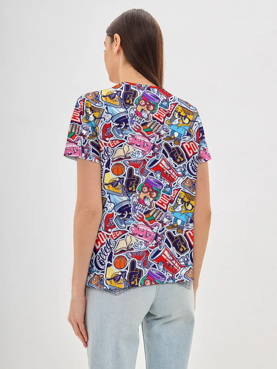 Женская базовая футболка / Стикерпак