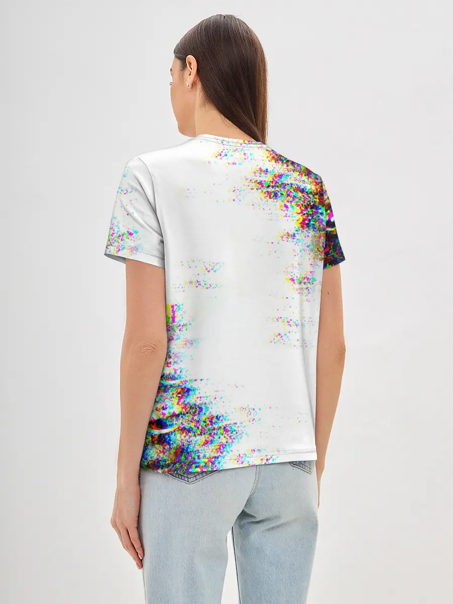 Женская базовая футболка / MARSHMELLOW GLITCH
