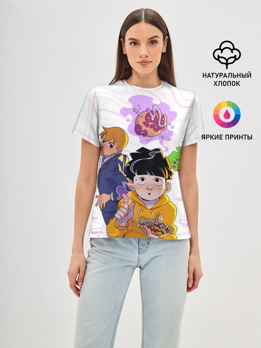 Женская базовая футболка / Моб Психо 100