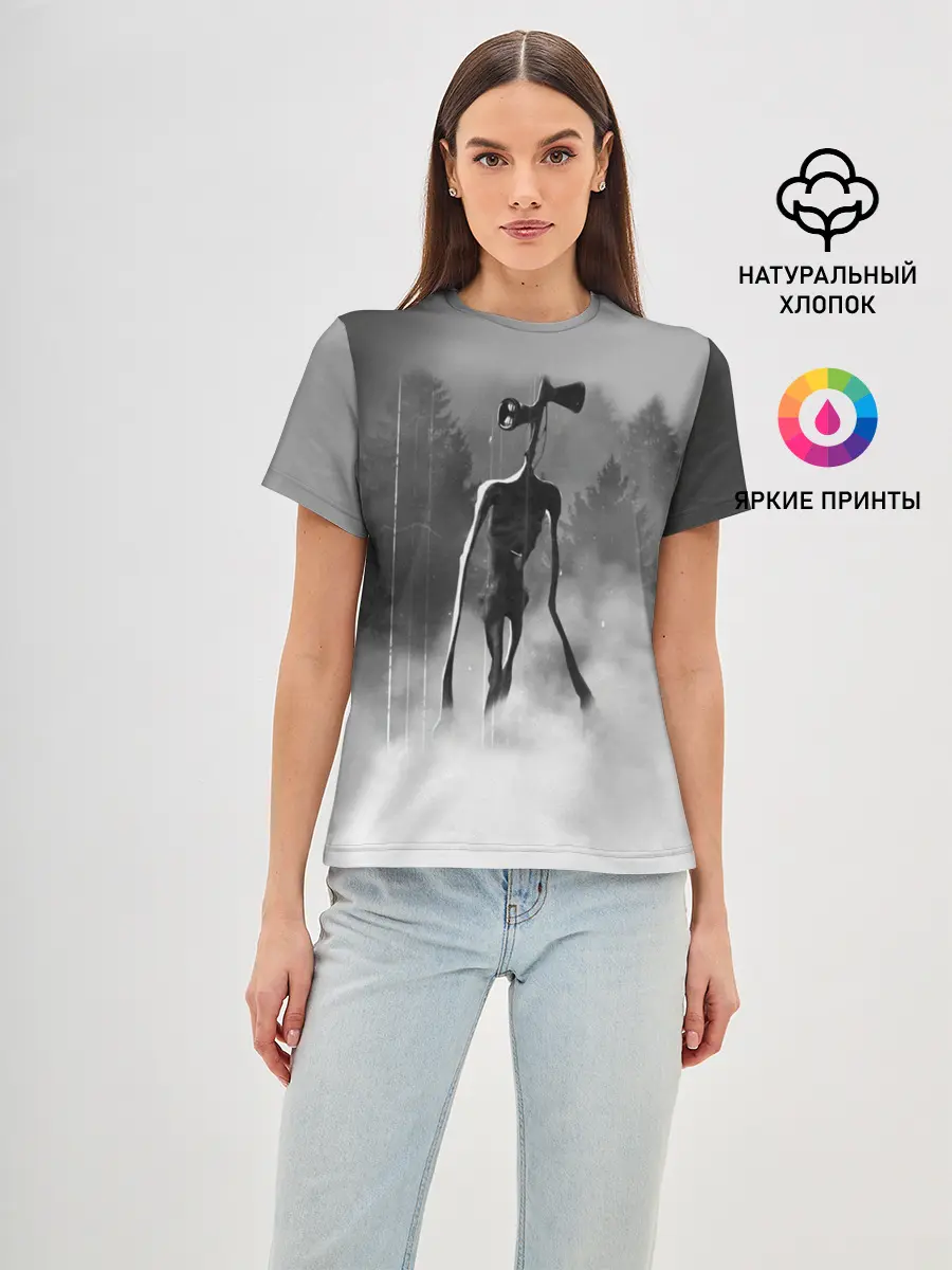 Женская базовая футболка / Сиреноголовый в Лесу