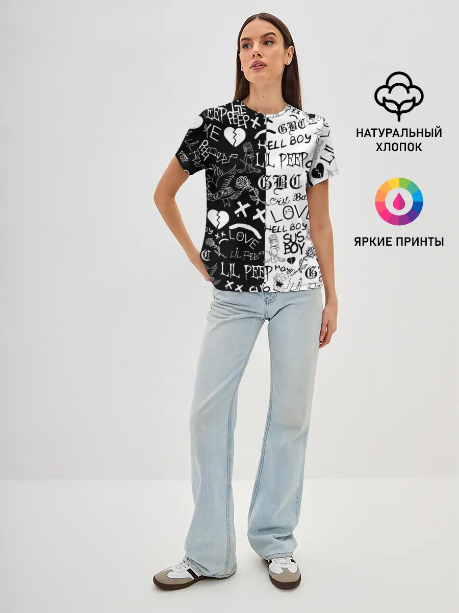 Женская базовая футболка / LIL PEEP LOGOBOMBING | ЛИЛ ПИП