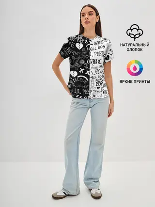 Женская базовая футболка / LIL PEEP LOGOBOMBING | ЛИЛ ПИП