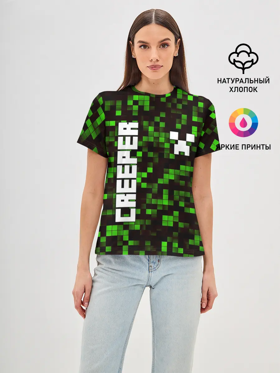 Женская базовая футболка / MINECRAFT CREEPER