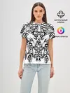 Женская базовая футболка / ТАТУ ЧЕРНО БЕЛОЕ УЗОР