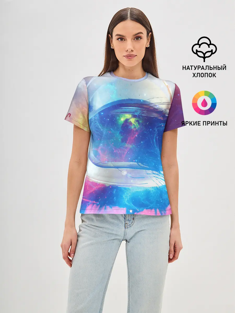 Женская базовая футболка / Космонавт - космос