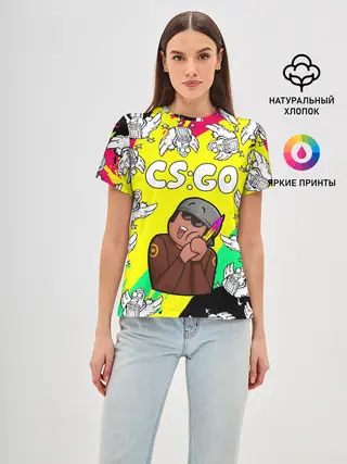 Женская базовая футболка / CS GO CHICKEN