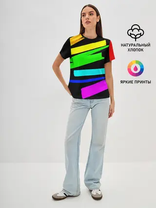 Женская базовая футболка / НЕОНОВЫЕ КРАСКИ
