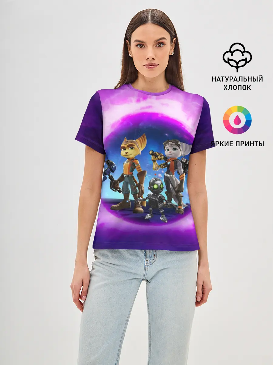 Женская базовая футболка / Ratchet & Clank 2 Rift Apart